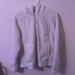 White fluffy north face